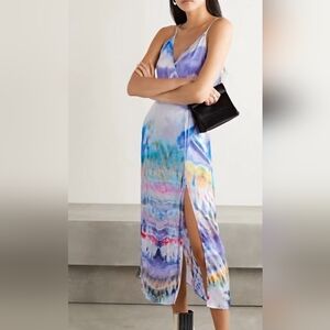 AMIRI Multicolor Tie-Dye Midi Dress with Slit
